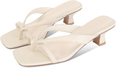 MICIFA Kitten Heel Sandals for Women Low Heels Flip Flop Fashion Strappy Mule Heels Rounded Open Toe Casual Slides Heeled Thong Sandals Women