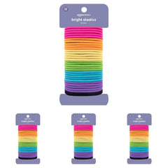 Amazon Basics Pony Tail Hair Ties - Bright 4 MM Elastics for All Types, 32 Count