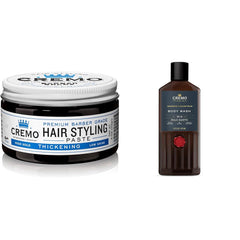 Cremo Mens Hair Paste - Premium Barber Grade Thickening Paste with High Hold and Low Shine, 4 Oz