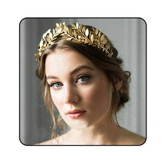 Chargances Bridal Gold Leaf Crown Headband Bridal Tiara Gold Leaf headpiece for Wedding Prom Festival Bridesmaid Hair Accessoriecs(Gold)