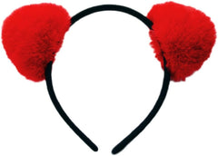 Womens Fur Ball Headband Fluffy Panda Ears Hairhoop for Halloween Cosplay