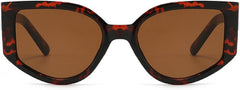 Retro Cat Eye Sunglasses for Women Oversized Sun Glasses Trendy with UV Protection Shades
