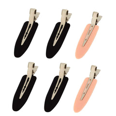 6 Pieces No Bend Hair Clips, No Crease Hair Clip for Hairstyling, Makeup Clips for Women and Girls Christmas Gifts (Black)