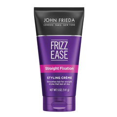 John Frieda Frizz Ease Straight Fixation Styling Crème, Straightens Frizzy Hair with Milk Protein & Almond Oil, Sleek & Frizz-Free, with ThermaGuard Heat Protection Against Damage, 5 Oz