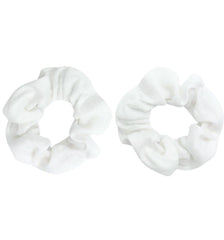 MDSTYLE 2pcs Hair Scrunchies for Women & Girls - Soft Cotton - No Damage Hair Ties for Thick Hair, Pony Tails - Hair Bands, Ponytail Holder (Red)