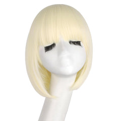 MapofBeauty 12 Inch/30 cm Fashion Lady Short Straight Flat Bangs Bob Wig (Green)