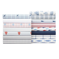 Nautica Cotton Percale Deep Pocket Bed Sheet Sets