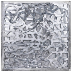 Polished Steel Wall Sculpture Abstract Wall Art with Gold/Silver Leaf