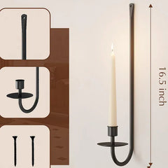 Set of 2 wall mount light black candle light iron hanging light