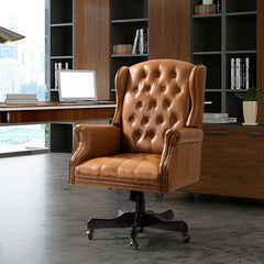 Maximiliano Traditional Swivel Executive Chair with Tufted Back by HULALA HOME