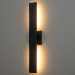 C Cattleya 2-Light Matte Black Aluminum LED Outdoor Wall Sconce
