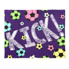 Lush Decor Girls Soccer Kick Sherpa Throw