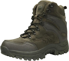 EinPlus Men's Tactical Ankle Boots: Side Zipper Military Work Boots, Hook & Loop Closure