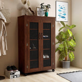 Layson Transitional Walnut 5-shelf Mobile Cabinet by Furniture of America