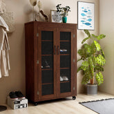 Layson Transitional Walnut 5-shelf Mobile Cabinet by Furniture of America