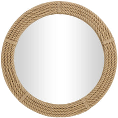 Jute Rope Rope Room Wall Mirror - Brown - Roche River Decor