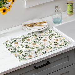 Shades of Green Foliage Falling Drying Mat - 20" x 15"