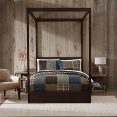 Eddie Bauer Classic Patchwork With Plaid Reverse Cotton Bedding (Brown, 3 Piece Set)