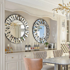 Stillings Sunburst Round Glass Accent Wall Mirror - 32"x32"