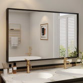 Modern Metal Framed French Cleat Mounted Wall Bathroom Vanity Mirror