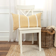Rizzy Home Striped Throw Pillow with Tassels, 14x26