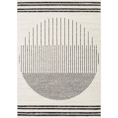 Livabliss Joel Mod Black/Ivory Ombre Geometric Striped Area Rug