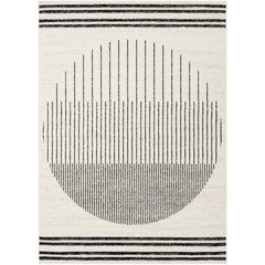 Livabliss Joel Mod Black/Ivory Ombre Geometric Striped Area Rug