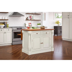 Monarch Off-White Wood Kitchen Island by Homestyles - 48" x 36" x 25"