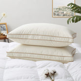 Set of 2 100% Organic Cotton Down Feather Pillow-in-a-pillow Design Bed Pillow