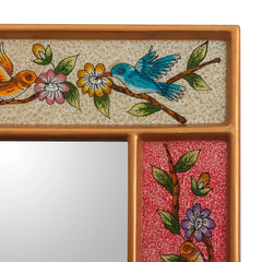 Novica Handmade Garden Of Joy Reverse-Painted Glass Wall Mirror