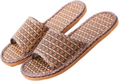 Bamboo Slippers Sandals for Women Tatami Straw Rattan Grass Japanese Slides Non Slip Wooden Zori Beach Travel Hawaiian Summer Indoor House Boho Standing All Day Comfortable Walking Causal Woven