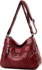 Triple Zip Crossbody Bags for Women Multiple Pockets Bag Ladies houlder Handbags with