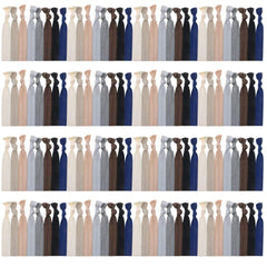 120 Pack Neutral Color No Crease Ribbon Elastics Hair Ties Women Yoga Knotted Ponytail Holder
