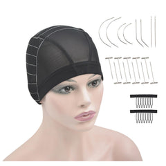 Mesh Dome Caps Wig Cap with Guideline Map for Wig Making Stretchable Wig Caps for Beginners Making Wigs (4x4 M)