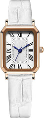 BESTKANG Leather Strap Watches for Women Elegant Dainty Ladies Watch Vintage Rectangle Women Quartz Wrist Watch