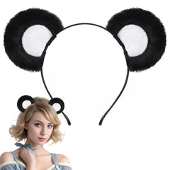 Sightor Brown Bear Ears Headband, Cute Bear Hairband Movable Ear Bear Head Wear for Makeup Washing Face Animal Cosplay Plush Bear Headband