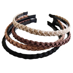 4 Pack Leather Headband Non-slip Fashion Wide Headband for Women Simple Hairbands Hair Hoop Solid Color Soft PU Leather Head Bands for Women Girls