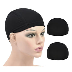 2 Pcs Wig Caps Bamboo Fiber Wig Cap Elastic Breathable Wigs Grip Cap Wig Liner Cap (Beige)