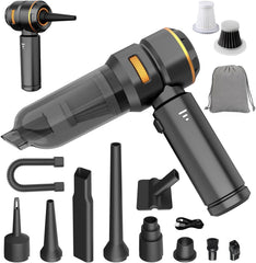 Handheld Car Vacuum Cleaner, 4 in 1 Cordless Vacuum Cleaner, 22000 PA High Power Portable Car Vacuum with Brushless Motor, for Home, Office, Camping (Black Golden)