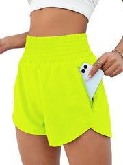 BMJL Women's Athletic Shorts High Waisted Running Short Pocket 2.5" Sporty Shorts Gym Elastic Workout Shorts