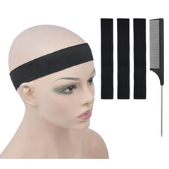 6 Pcs Elastic Band Lace Melting Bands Adjustable Wig Headbands for Lace Frontal Laying (Width 1 Inch)