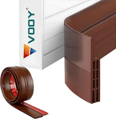 VOOY 39-Inch Brown Silicone Door Bottom Sealing Strip | Self-Adhesive Gap Filler Guard | Blocks Cockroaches, Insects, Dust, Air & Noise | Weatherproof Door Seal Protector (1)