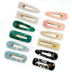 12 Pieces Acrylic Resin Marble Hair Clips Set, Decorative Pearls Hair Barrettes Sweet Decorative Bobby Pins Hairpin Headwear Hair Accessories Headwear for Women and GirlsâŚ