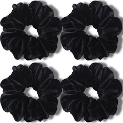 IVARYSS Extra Large Scrunchies for Women's Hair, Premium Satin Soft Jumbo Scrunchy, XL 6 inch Big Elastic Thick Band Hair Accessories, 4 Pack, Dots