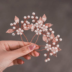 Heread Crystal Bride Wedding Hair Pins Rhinstones Bridal Hair Accessories Head Piece for Women and Girls (Pack of 3) (A Silver)
