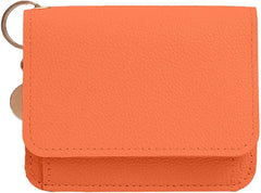 Women's Slim Bifold Wallet with Zipper – Thin Faux Leather Travel Purse | Credit Card Holder & Coin Cash Pocket (Khaki)