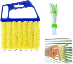2/4 Pcs Blind Cleaner Duster Tool, Detachable Window Blind Cleaner Duster Tool, Washable 7 Fingers Dusting Cleaner Brush for Blinds Dust Dirt Cleaning (Blue+ Orange, Blue Set + Orange Set)