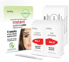 Godefroy Fast Acting Temporary Instant Brow Color, 3 Applications Per Package, Salon Quality Results, Dark Brown