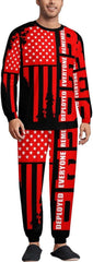 R.E.D Remember Everyone Deployed Red Friday 4 Men Pajamas Set Loungewear Sleepwear 2 Piece Long Sleeve T-Shirt Pant