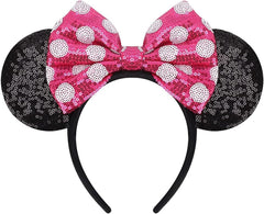 Mouse Ears Headbands with Bow Minnie Ears Cosplay Costume Hair Accessories for Women Girls Birthday Party Decoration